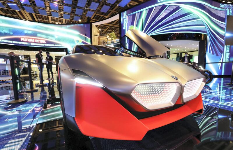 Dubai, United Arab Emirates - December 06, 2020: BMW Vision M NEXT during GITEX 2020 at the World Trade Centre. December 6th, 2020 in Dubai. Chris Whiteoak / The National