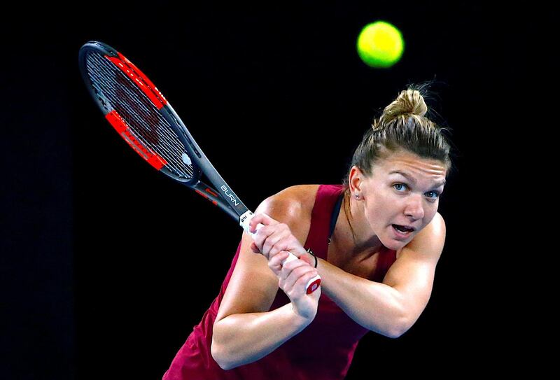 Tennis - Australian Open - Melbourne Park, Melbourne, Australia, January 12, 2018. Romania's Simona Halep hits a shot during a practice session ahead of the Australian Open tennis tournament.    REUTERS/David Gray     TPX IMAGES OF THE DAY