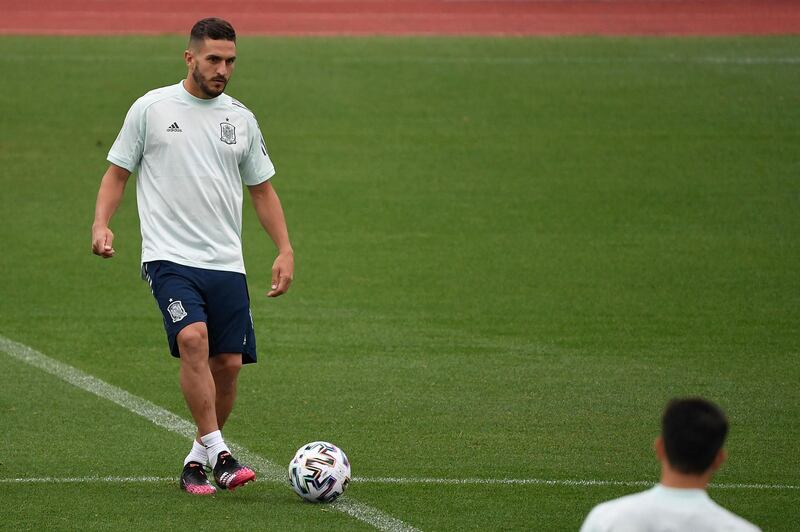 Spain midfielder Koke trains at Las Rozas. AFP