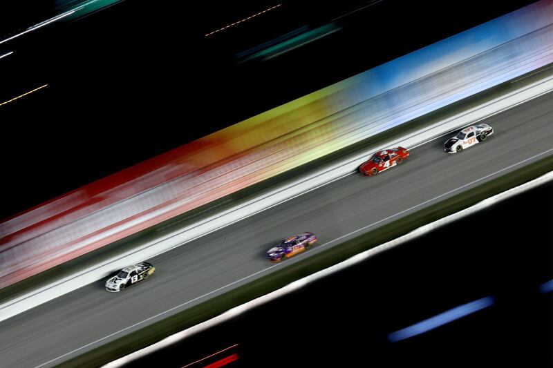 Action from the Nascar Xfinity Series Kansas Lottery 300 at Kansas Speedway on Saturday, October 17. AFP