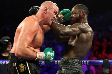 FILE PHOTO: Boxing - Deontay Wilder v Tyson Fury - WBC Heavyweight Title - The Grand Garden Arena at MGM Grand, Las Vegas, United States - February 22, 2020 Tyson Fury in action against Deontay Wilder REUTERS/Steve Marcus/File Photo