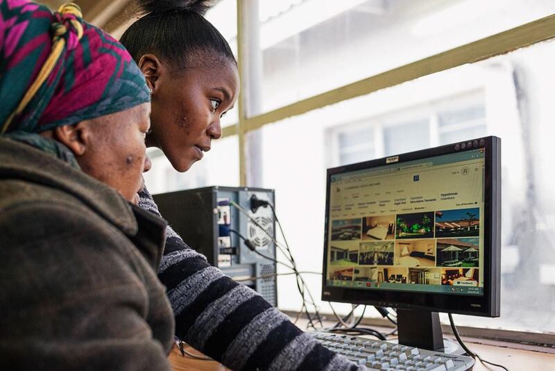 YahClick, the satellite broadband service provided by Yahsat, allows remote communities to access the internet in local libraries in South Africa. Courtesy Yahsat