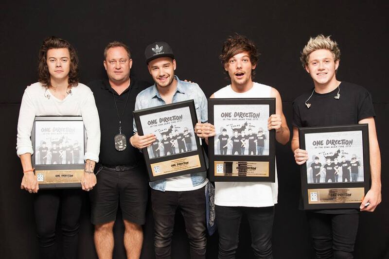 Mr Ovesen with One Direction. Photo: Thomas Oveson