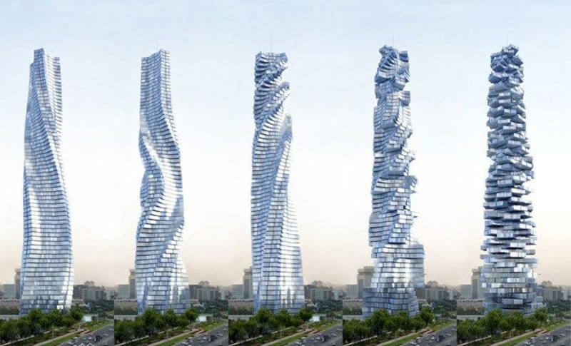 The apartments would be able to rotate individually. Courtesy Dynamic Architecture