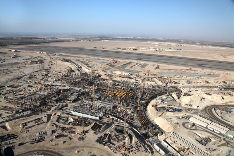 A view of the terminal under construction. Photo: Abu Dhabi Airports