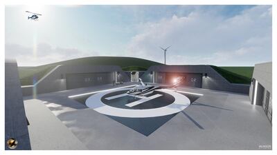 A design rendering of how a helipad would look close to the underground complex. Courtesy: Survival Condo Project