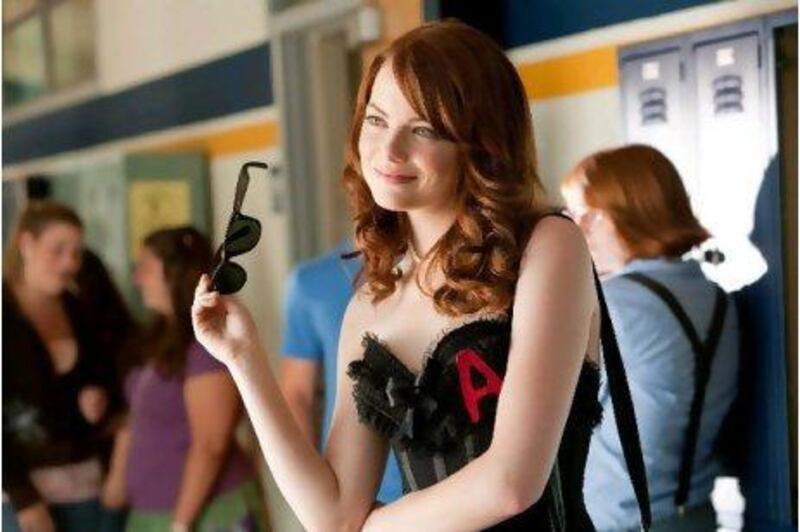 Emma Stone plays Olive Penderghast in Easy A.