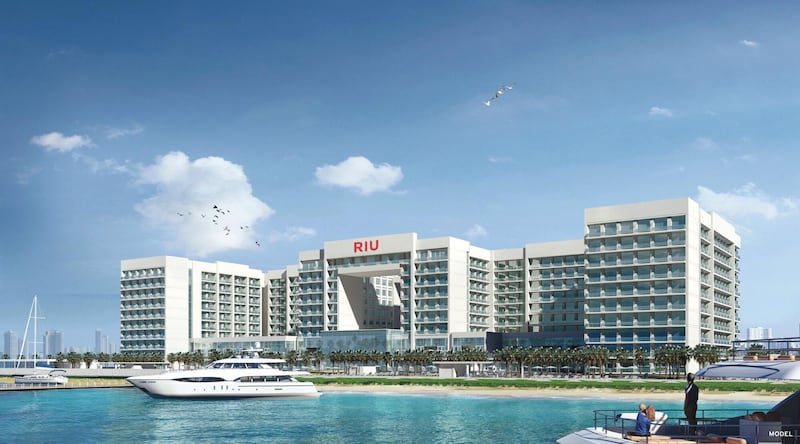 Hotel Riu Dubai is opening on December 10 with a 24-hour, all-inclusive concept. It's the first hotel to open at the Nakheel island community adjacent to one of the emirate's oldest neighbourhoods. All images courtesy Riu Hotels & Resorts
