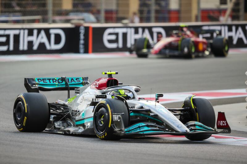 Mercedes driver Lewis Hamilton during the Formula One Abu Dhabi Grand Prix at Yas Marina Circuit in Abu Dhabi on November 20, 2022. EPA