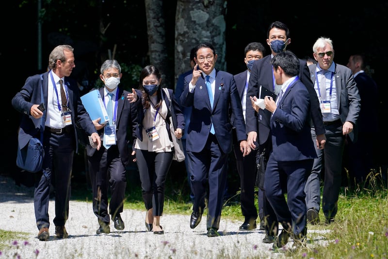 Mr Kishida leads the Japanese delegation. AFP