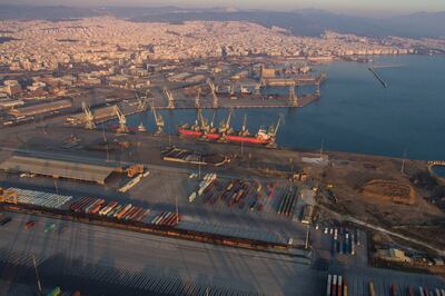 The Port of Thessaloniki one of the Largest Greek seaports with annual traffic capacity of 16 million tonnes. Getty Images