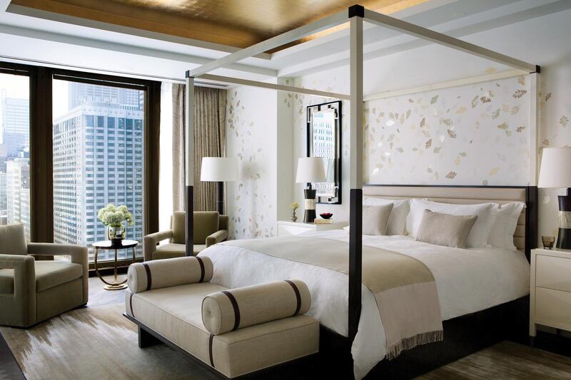 Infinity Suite master bedroom at The Langham, Chicago. Courtesy The Langham, Chicago