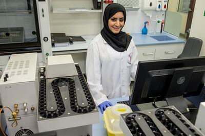 DUBAI, UNITED ARAB EMIRATES, 01 JULY 2017. Ebtisam Abdulrahman Alabdooli, Senior Expert of Toxicology at the Department of Forensic's laboratory Dubai Police HQ who has spoken about examples of cases where they thought a person died of natural causes but it turned out that the subject , who suffered from diabetes, was injected with a substance that increased diabetes levels in his body which in turn made him lose control while driving and dying as a result. (Photo: Antonie Robertson/The National) Journalist: Nawal Al Ramahi. Section: National.