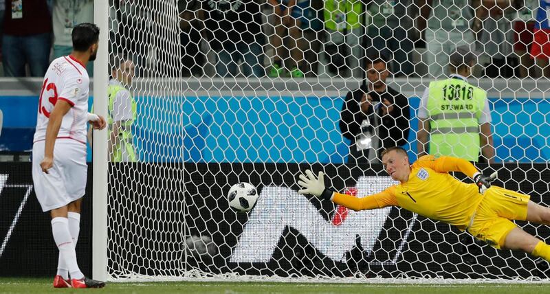 Jordan Pickford - 6: No chance with the penalty and had little to do expect keep the ball moving efficiently to England's defence. AP