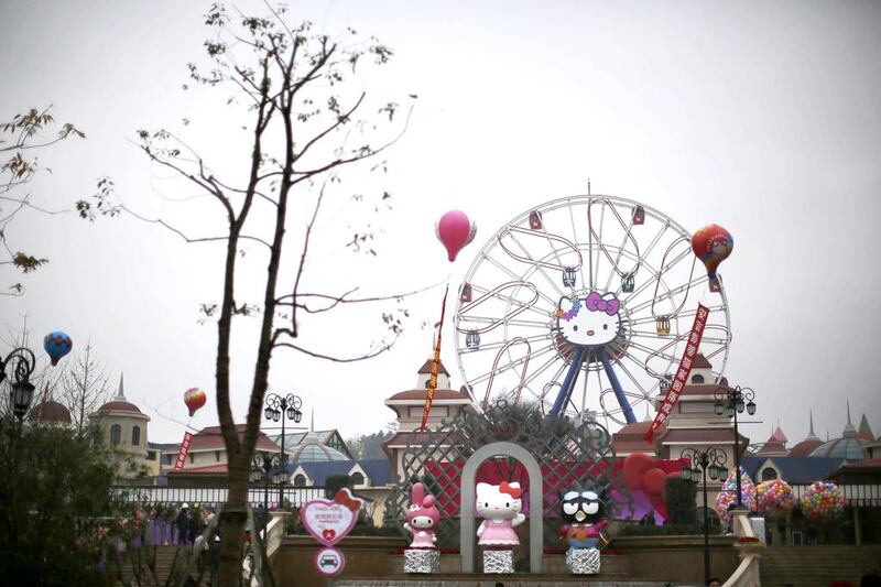 The entrance to the Hello Kitty amusement park at Anji, Zhejiang province in China. Sanrio already owns two theme parks in Japan - Puroland and Harmonyland - which attract millions of visitors every year. Carlos Barria / Reuters