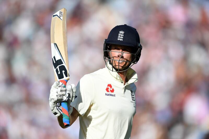 Joe Denly acknowledges the crowd after falling six runs short of a century on Saturday. Getty