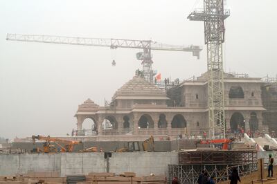 Rama Temple is expected to open later this month. Photo: Bloomberg