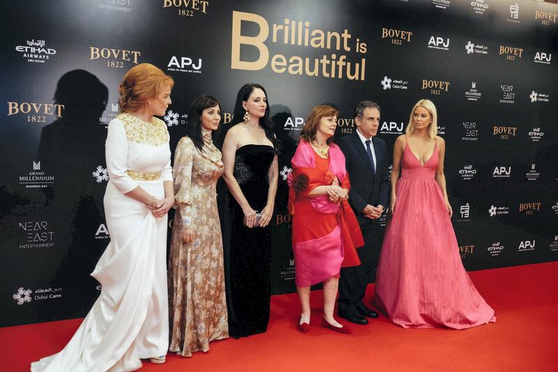 07.11.18 Brilliant is beautiful, charity event in Dubai. The Duchess of York Sara Ferguson, Singer Nathalie Imbruglia, actress  Madeline Stowe,  Actress Susan Sarandon and actor Ben Stiller attended the dinner. Anna Nielsen for The National.
