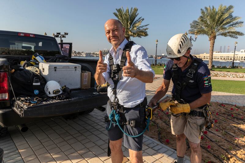 Trident Support Flagpoles invited The National to climb the flagpole as the UAE celebrates its 51st National Day this week.
