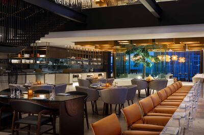 Part of the main restaurant area on the 23rd floor of Renaissance Hotel Downtown in Dubai.