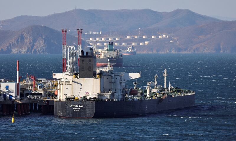 A crude tanker in Nakhodka Bay, Russia, whose oil sector expansion relies on a new generation of fields in the Arctic and remote East Siberia. Reuters