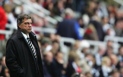 Sam Allardyce during his short spell as manager of Newcastle United. Getty