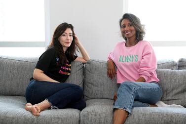 Powder's co-founders Ayat Toufeeq, left, and Amina Grimen. Founded in early 2018, the clean beauty platform offers products from more than 25 niche and luxury boutique brands Pawan Singh / The National