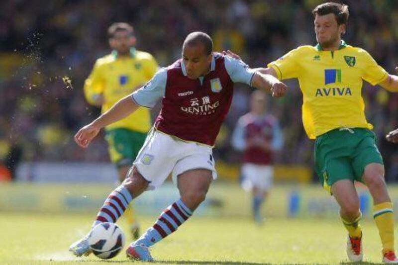 Gabriel Agbonlahor, left, had more pace and skill than Norwich City could handle last week.