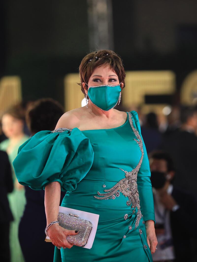 Egyptian actress Leble arrives at the closing ceremony of the 42nd Cairo International Film Festival (CIFF). EPA