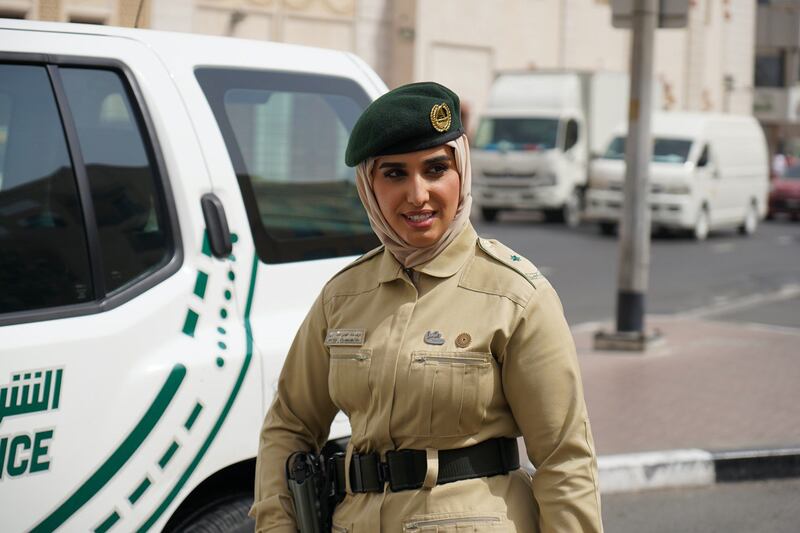 First female police duty officer in Dubai Police. courtesy: Dubai Police