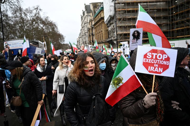 An Iran solidarity rally in London. Reuters