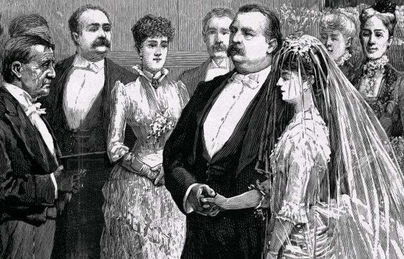 Illustration of president Grover Cleveland's wedding to Frances Folsom, on June 2, 1886, in the Executive Mansion (White House), Washington DC. Photo: Wikimedia Commons