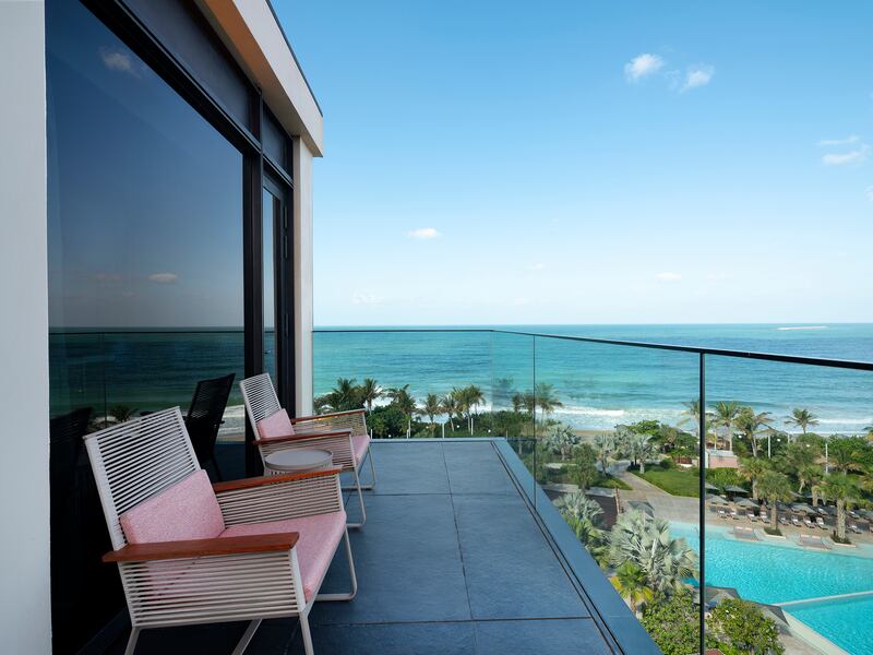 A Harmony oceanfront master suite balcony