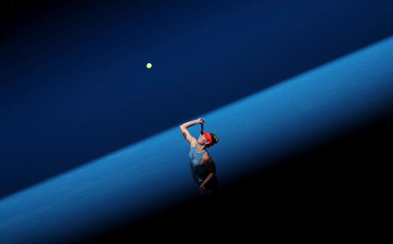 Maria Sharapova in action during a match at the Australian Open in Melbourne.