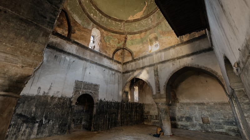 A rendering of the interior of the Umayyad mosque, built in the year 642