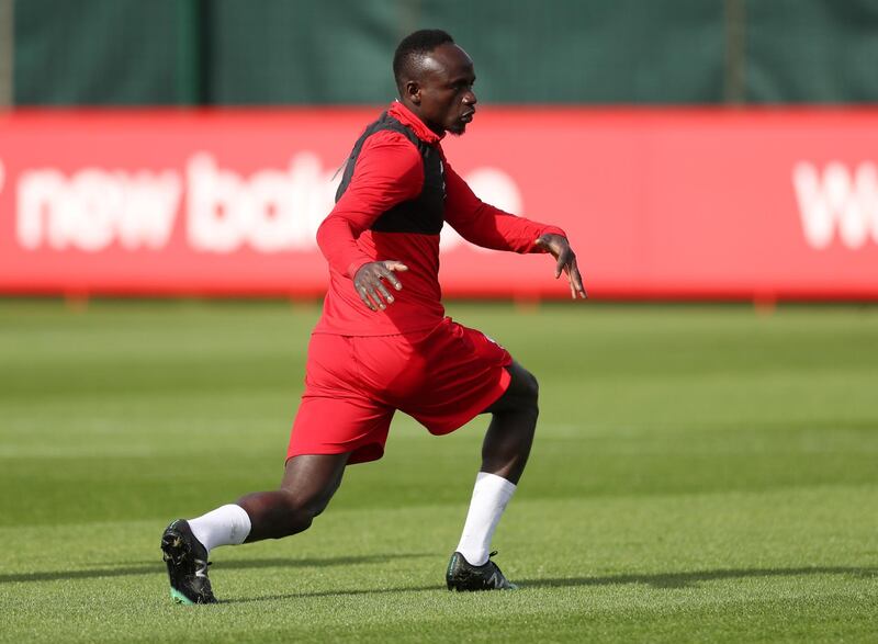 Liverpool's Sadio Mane stretches. Reuters