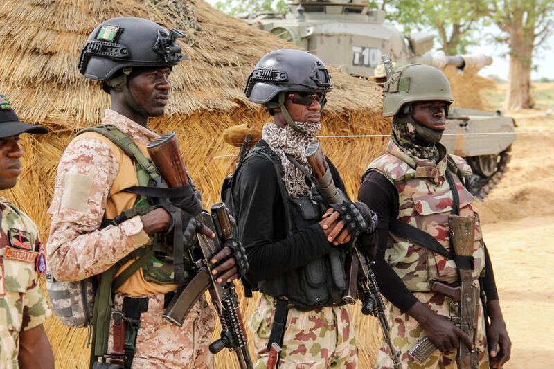 Nigerian soldiers at a base in Baga, on the shore of Lake Chad. AFP