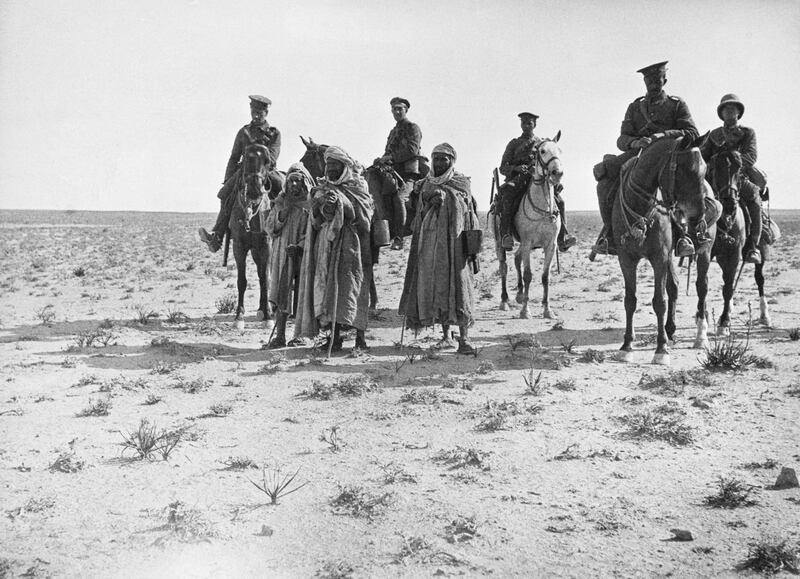 European soldiers in the desert of Mesopotamia in 1917. Getty Images