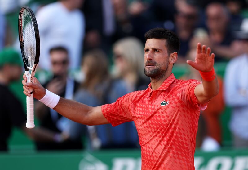 Novak Djokovic after his straight-sets win against Ivan Gakhov in their second round match at the Monte Carlo Masters. Getty