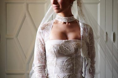 'I usually design with every woman in mind, so the options felt endless,' Misha Nonoo has said of her wedding gown. Instagram / Misha Nonoo