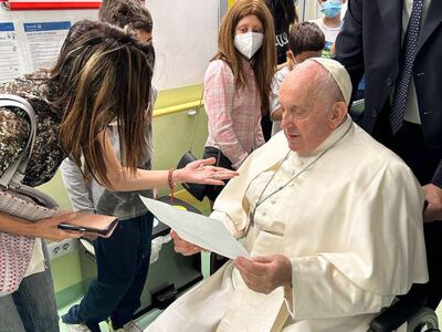 On Thursday Pope Francis visited other patients at the hospital. EPA