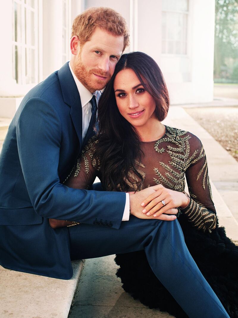 epa06401556 A handout photo made available on 21 December 2017 shows one of two official engagement photos released by Kensington Palace of Britain's Prince Harry (L) and his fiancee, US actress Meghan Markle taken by British-born fashion photographer Alexi Lubomirski earlier this week at Frogmore House, near Windsor Castle, west of London, Britain. The royal couple are due to marry on 19 May 2018.

ATTENTION EDITORS: Terms of release, which must be included and passed-on to anyone to whom this image is supplied: USE AFTER 31/05/2018 must be cleared by Kensington Palace. This photograph is for editorial use only. NO commercial use. NO use in calendars, books or supplements. Use on a cover, or for any other purpose, will require approval from Art Partner and the Kensington Palace Press Office. There is no charge for the supply, release or publication of this official photograph. This photograph must not be digitally enhanced, manipulated or modified and must be used substantially uncropped. Copyright in the photographs is vested in Prince Harry and Ms. Meghan Markle. Publications are asked to credit the photograph to Alexi Lubomirski.  EPA/Alexi Lubomirski / HANDOUT Photo credit must read: Alexi Lubomirski HANDOUT EDITORIAL USE ONLY/NO SALES