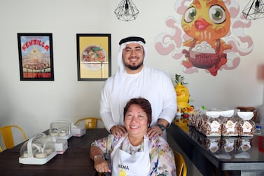 The mother-and-son duo behind Sticky Rice, Mo Abedin and Amena Rakkuson, pictured in August 2019. They have recently announced a decision to temporarily close their restaurants as Covid-19 cases continue to rise in the UAE. Chris Whiteoak / The National