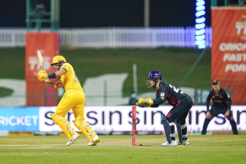 Liam Livingstone cracked a half century for Team Abu Dhabi in their win over Deccan Gladiators in the Abu Dhabi T10 at Zayed Cricket Stadium. Abu Dhabi T10