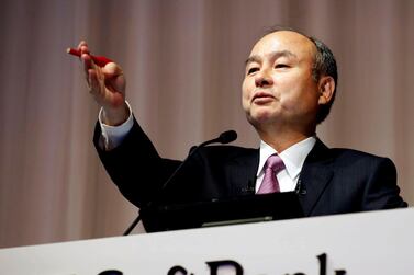 SoftBank founder Masayoshi Son speaking at a company's conference in Tokyo last year. AP  