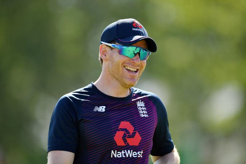 PAARL, SOUTH AFRICA - FEBRUARY 01:  Eoin Morgan of England smiles ahead of the start of play during the practice match between England and South Africa Invitation XI at Boland Park on February 01, 2020 in Paarl, South Africa. (Photo by Dan Mullan/Getty Images)