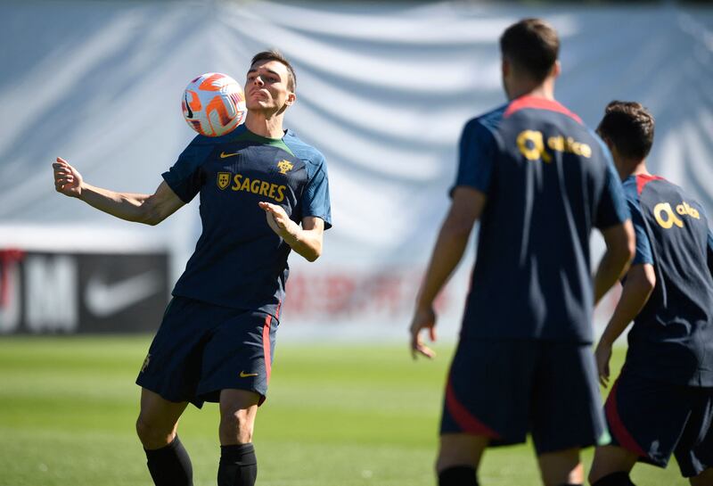 Portugal midfielder Joao Palhinha controls the ball. AFP