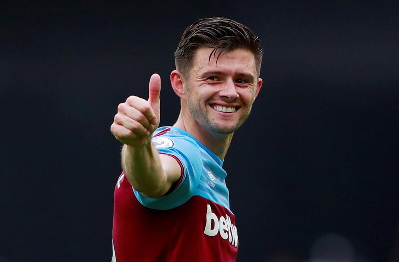 West Ham United's Aaron Cresswell celebrates after the match. Action Images via Reuters