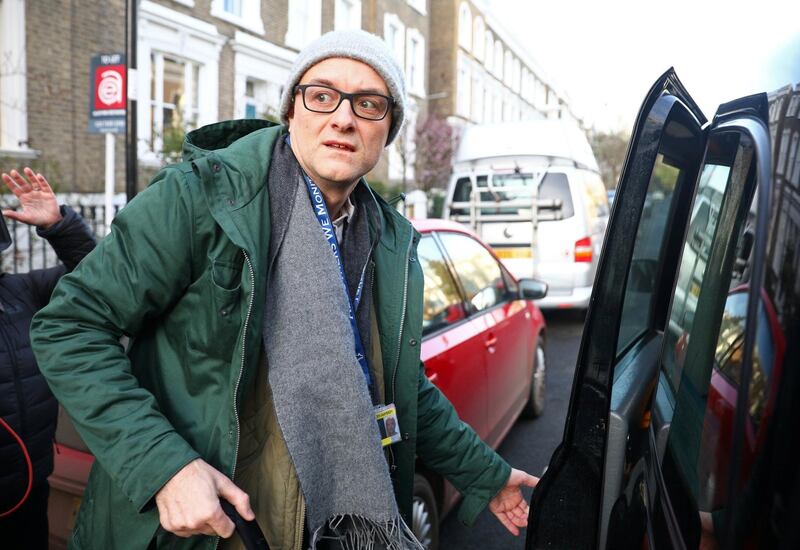Dominic Cummings, special advisor for Britain's Prime Minister Boris Johnson, leaves his home in London, Britain February 18, 2020. REUTERS/Tom Nicholson       NO RESALES. NO ARCHIVES.