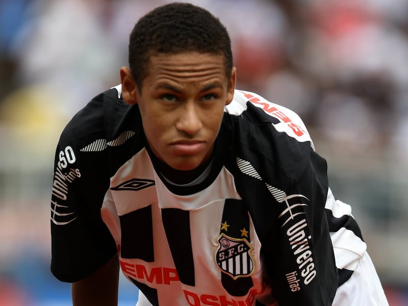 Brazilian forward Neymar, of Santos, pictured as a 17-year-old in March 2009 around the time of his senior debut. AFP